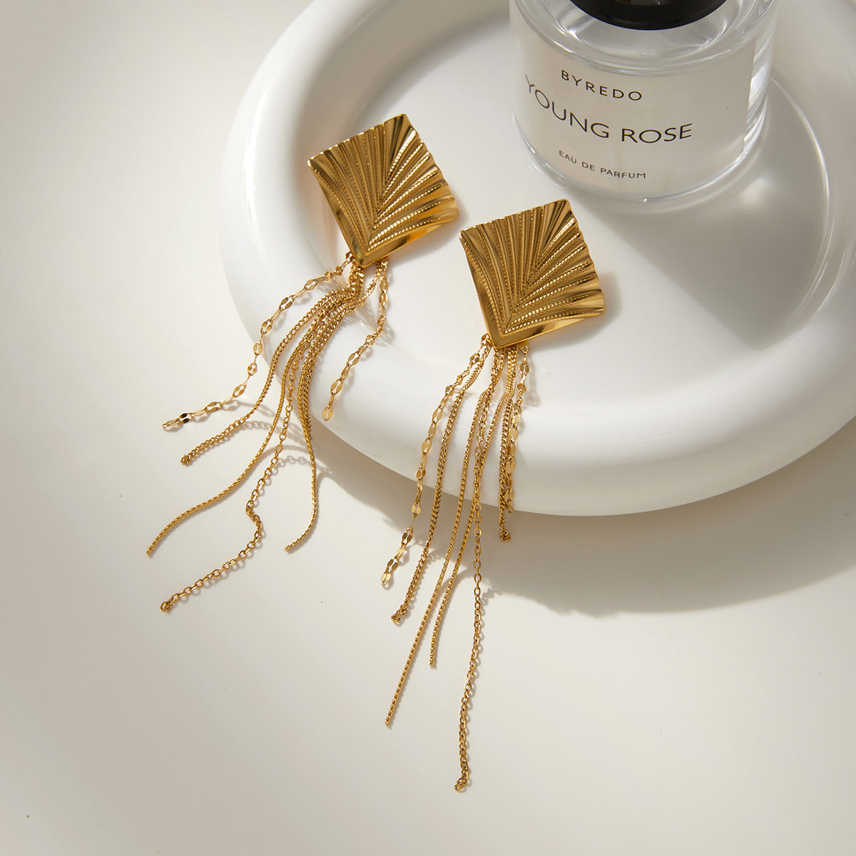 Luxe Geometric Tassel Earrings