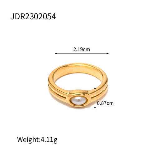 Gold Pearl Ring