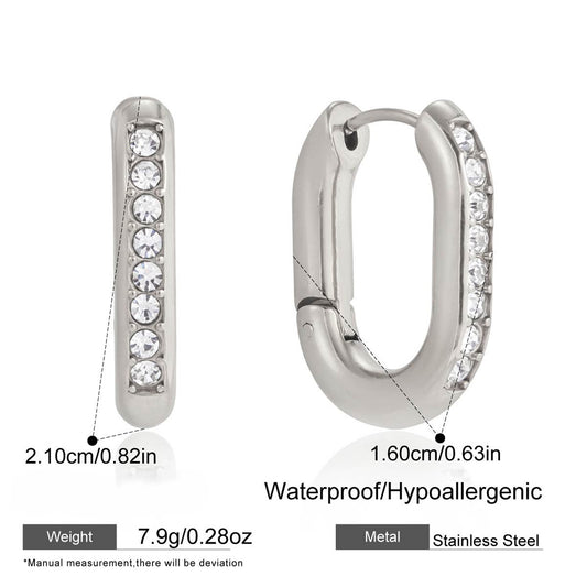 Sleek Crystal Hoop Earrings