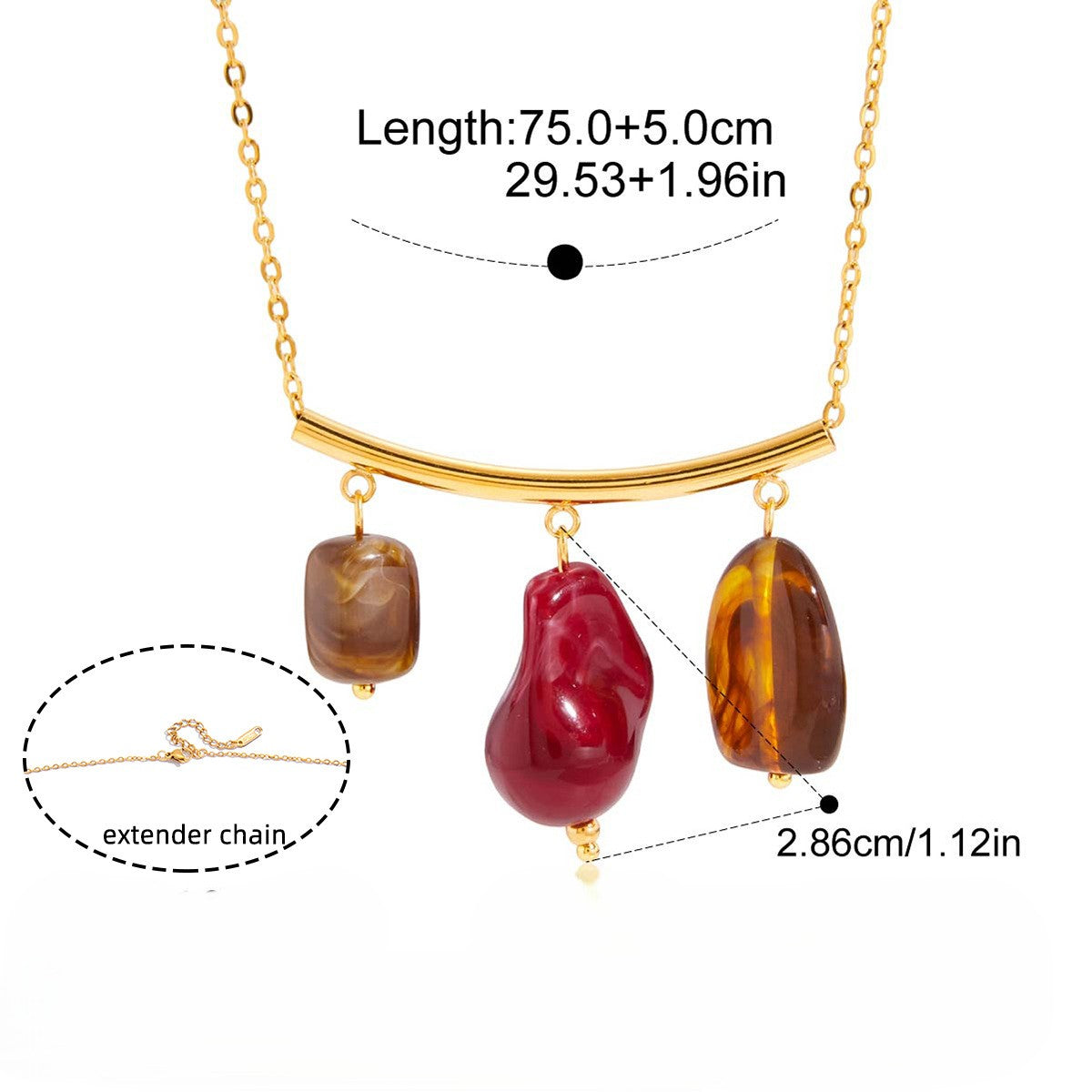 ADYAMÉ Éclat Resin Trio Necklace