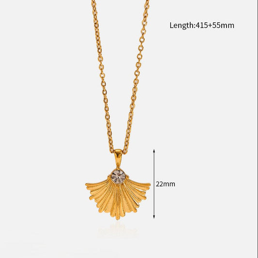 Golden Ginkgo Pendant Necklace