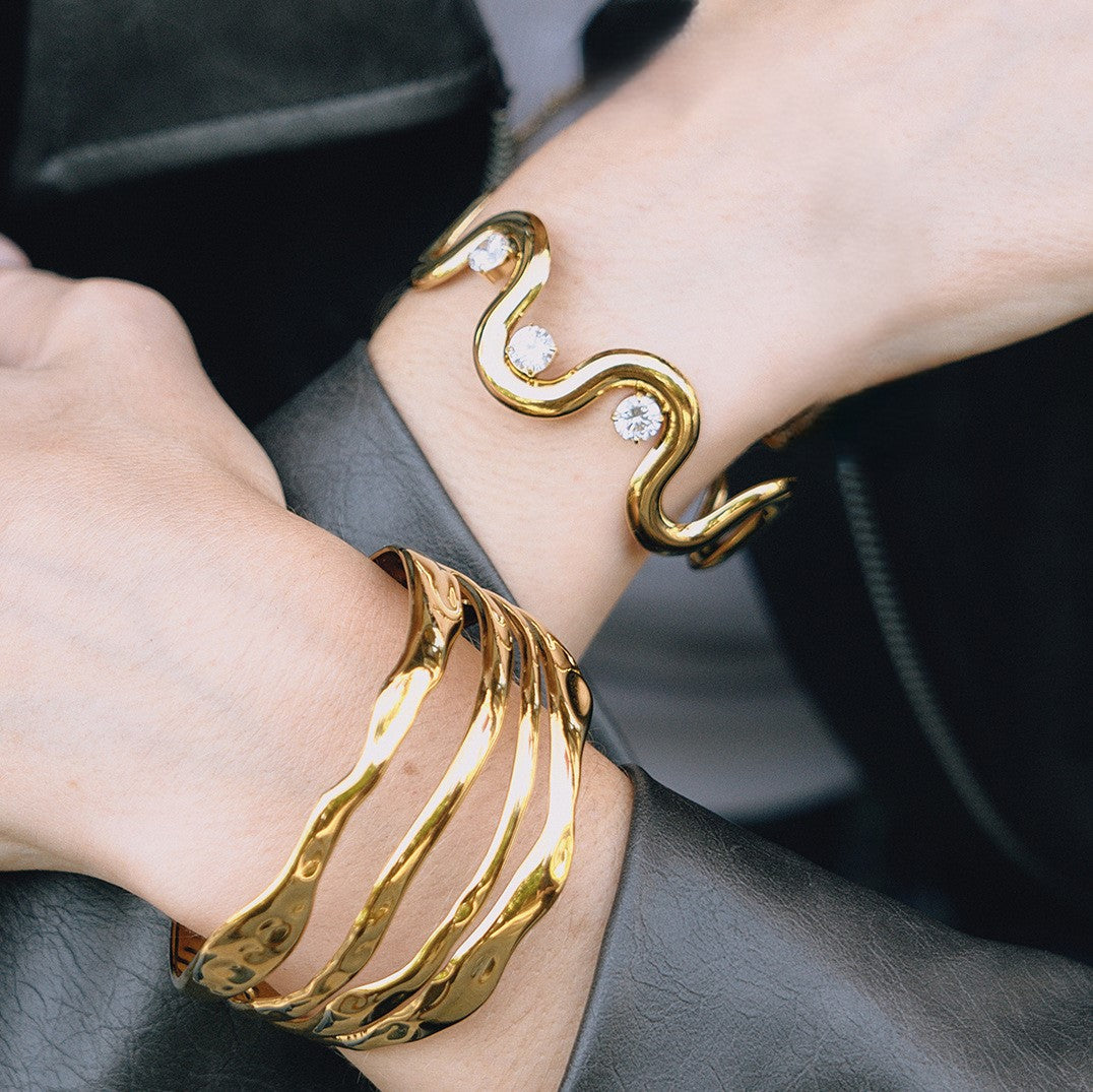 Luma CZ Flow Cuff Bracelet