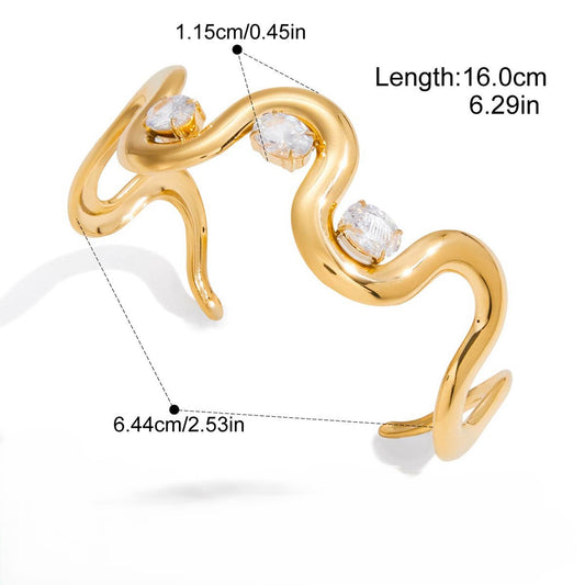 Luma CZ Flow Cuff Bracelet