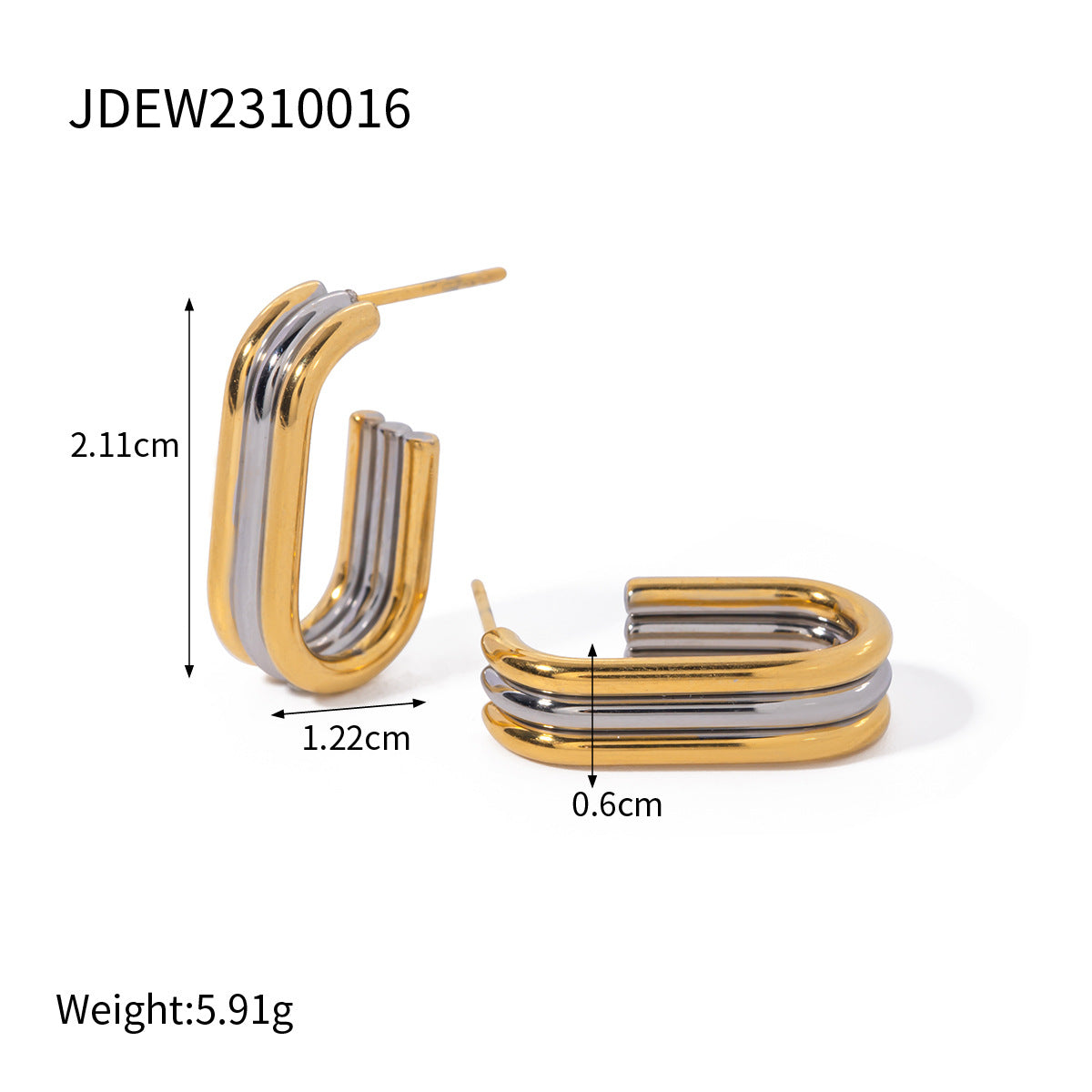 Duo Curve Hoop Earrings