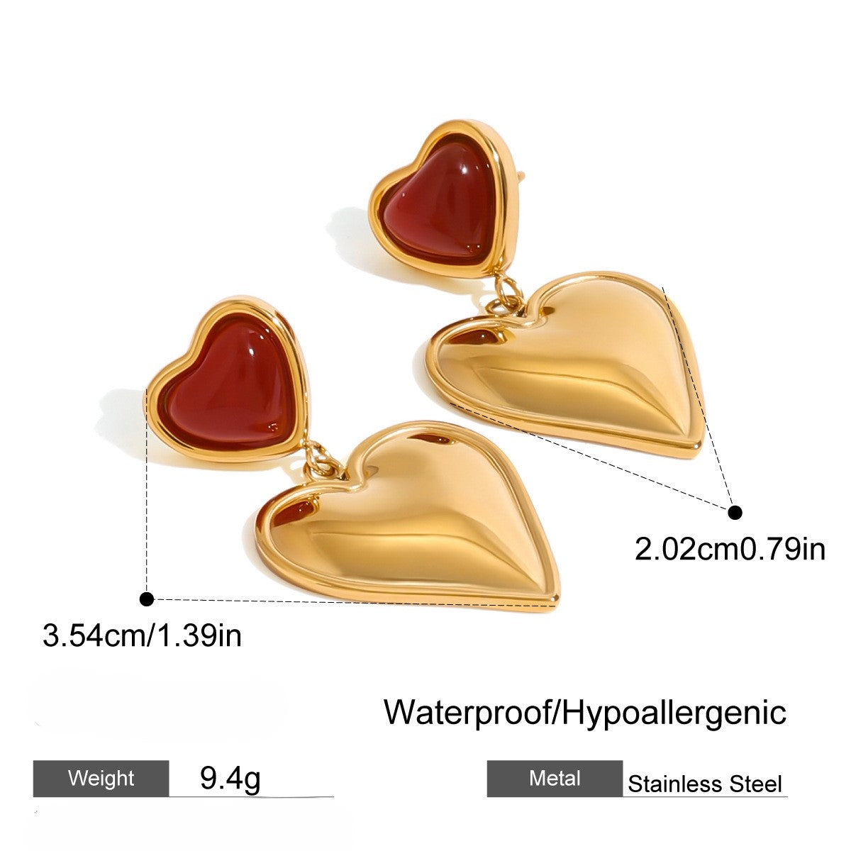 Heart Drop Earrings