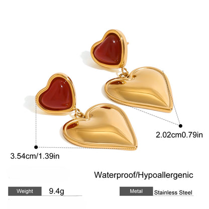 Heart Drop Earrings