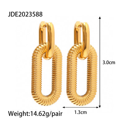 Luxe Ribbed Link Earrings