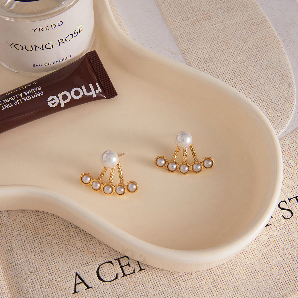 Pearl Fan Earrings.