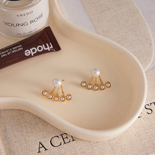 Pearl Fan Earrings.