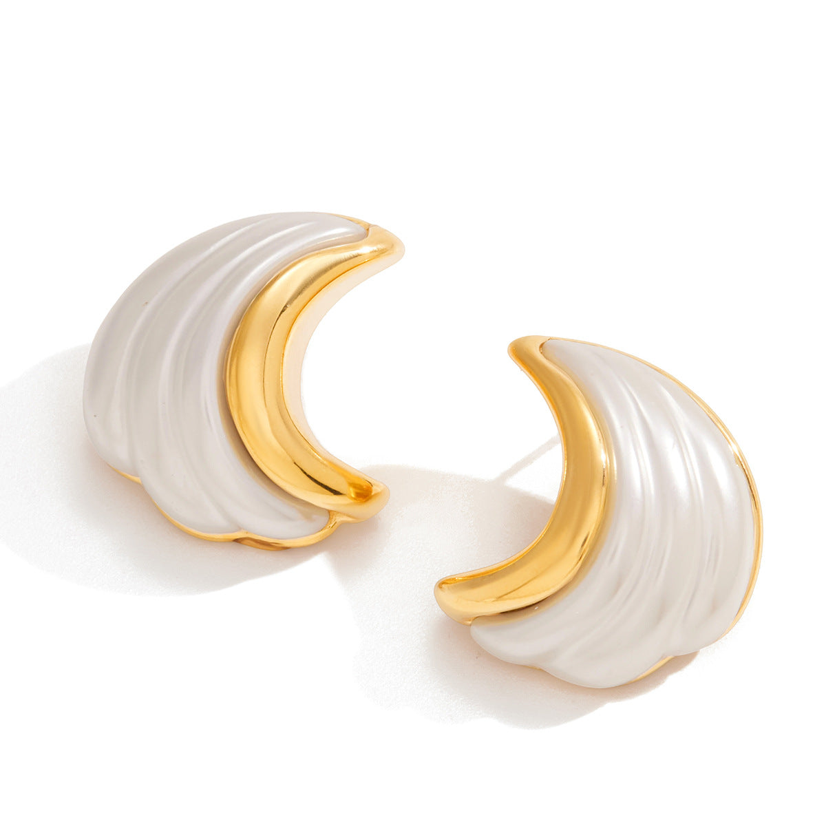 Chunky Pearl Hoop Earrings