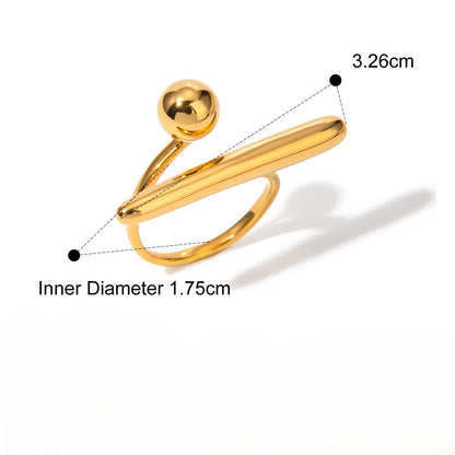 Golden Bar & Ball Ring