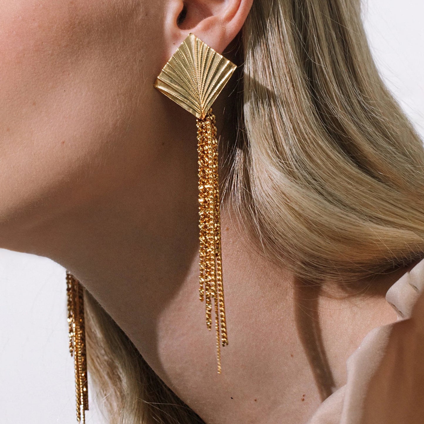 Luxe Geometric Tassel Earrings