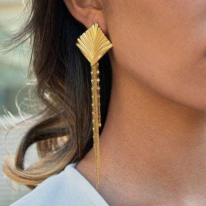Luxe Geometric Tassel Earrings