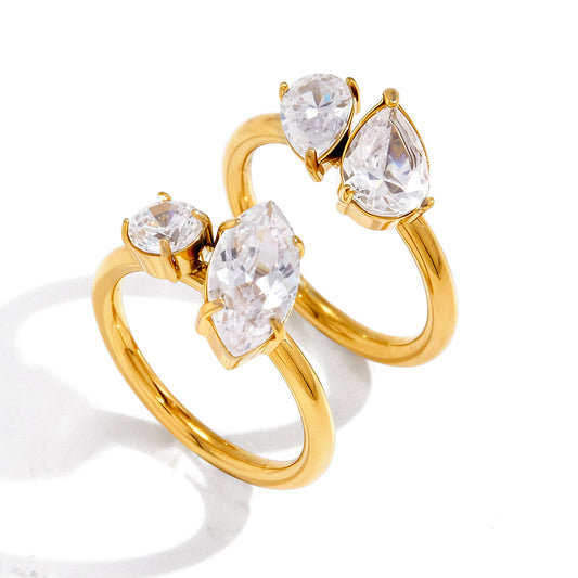 Celeste Twin Teardrop Ring