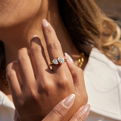 Celeste Twin Teardrop Ring