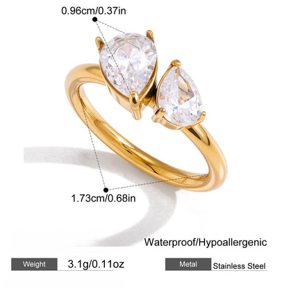 Celeste Twin Teardrop Ring