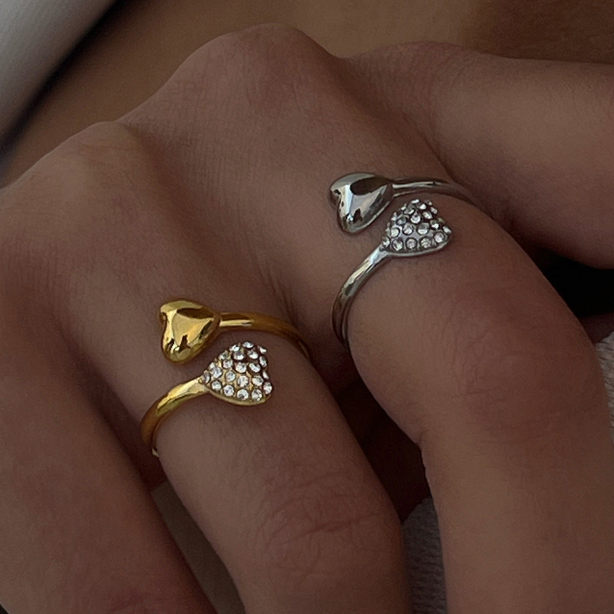 Gold Heart Adjustable Ring