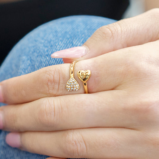 Gold Heart Adjustable Ring