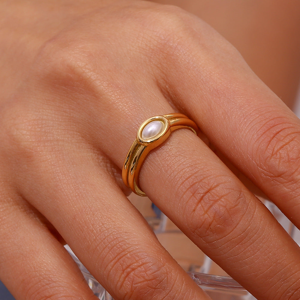 Gold Pearl Ring