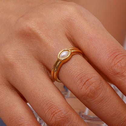 Gold Pearl Ring