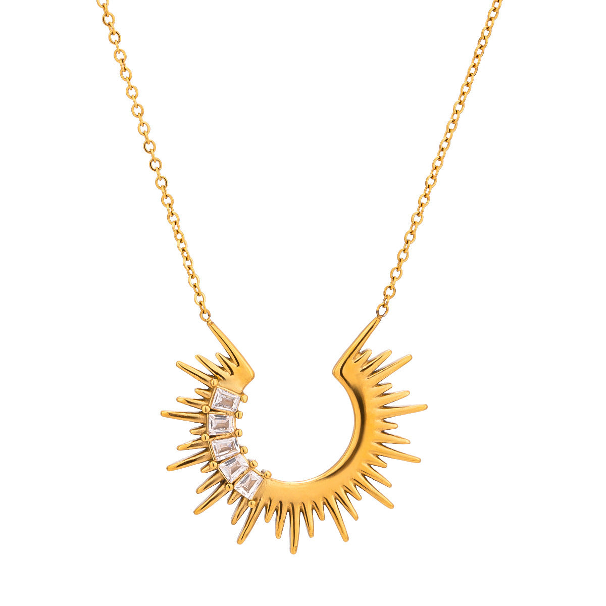Sunray Crown Pendant Necklace