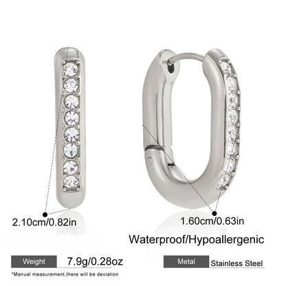 Sleek Crystal Hoop Earrings