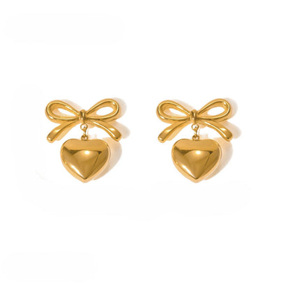 Bow & Heart Earrings