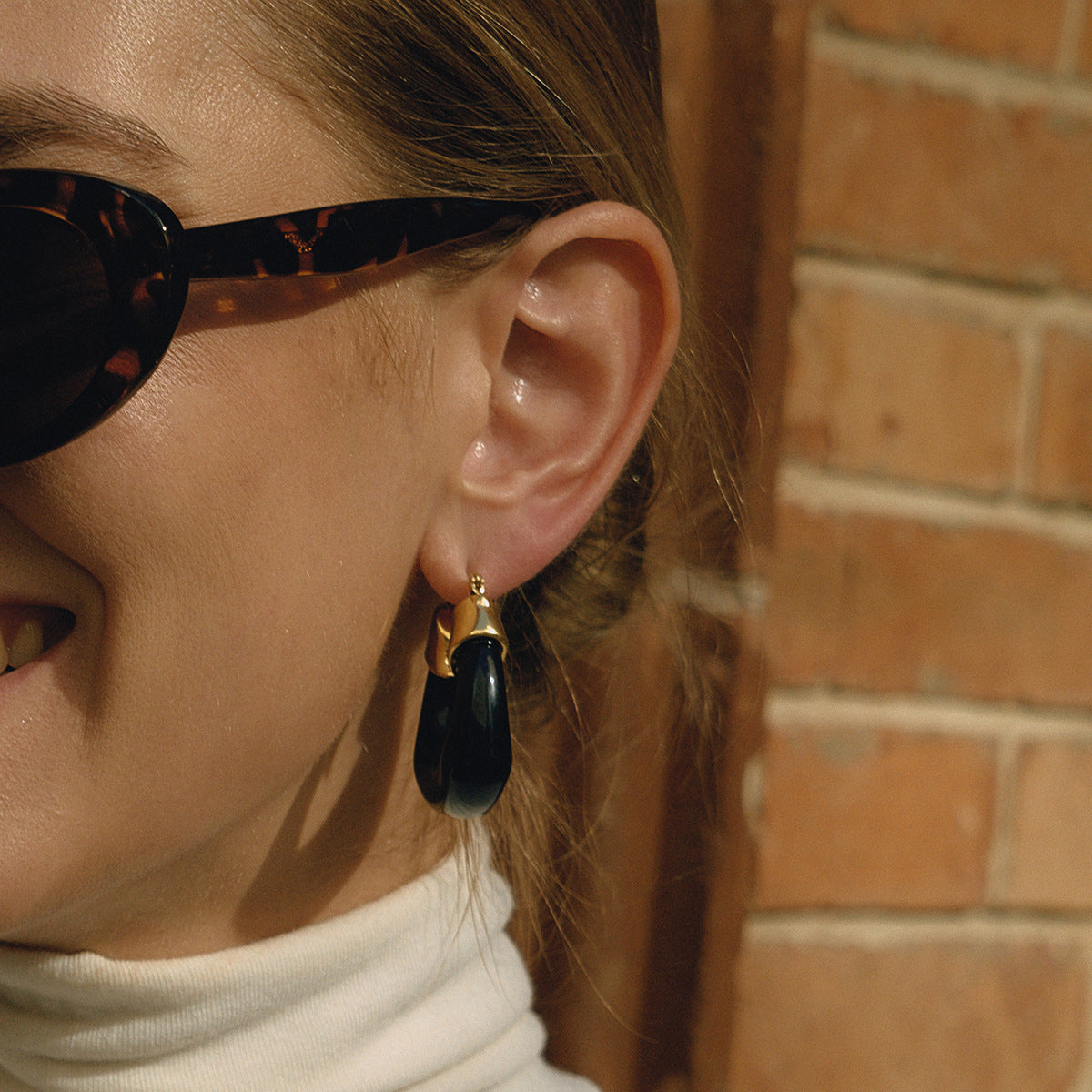 Black Chunky Hoop Earrings