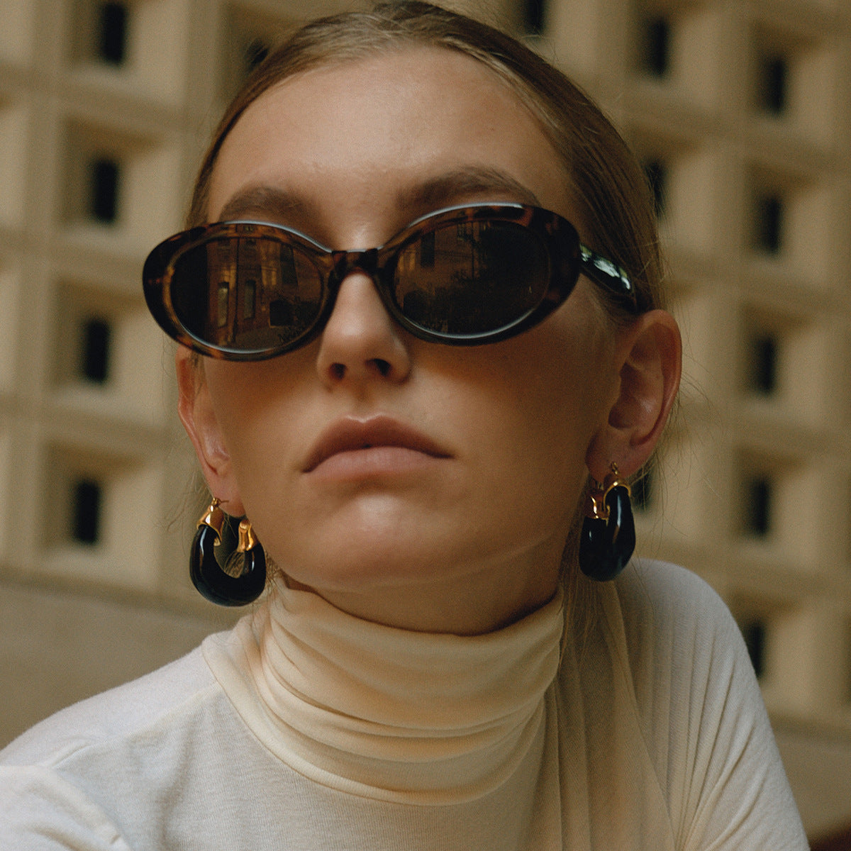 Black Chunky Hoop Earrings