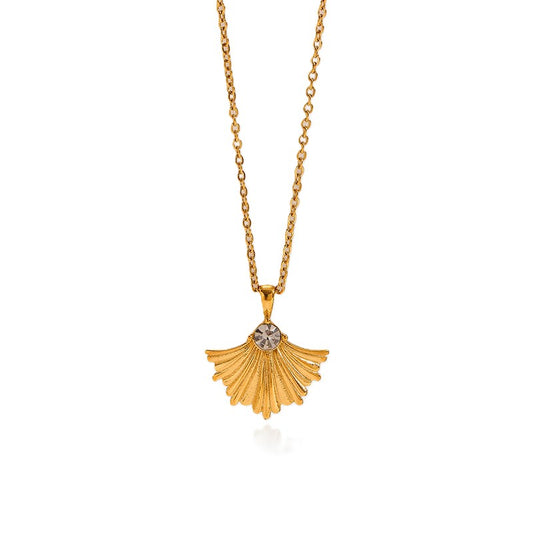 Golden Ginkgo Pendant Necklace