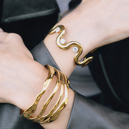 Luma CZ Flow Cuff Bracelet