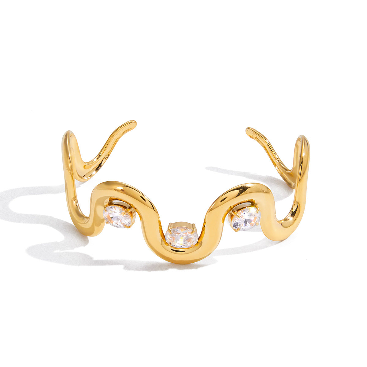 Luma CZ Flow Cuff Bracelet