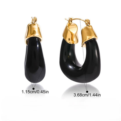 Black Chunky Hoop Earrings