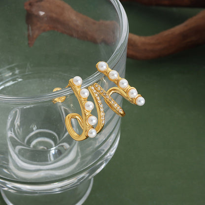 ADYAME Pearl CZ Statement Earrings
