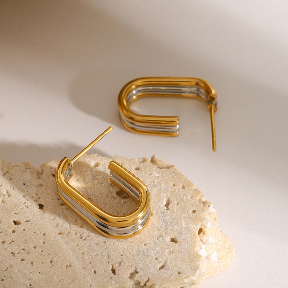 Duo Curve Hoop Earrings