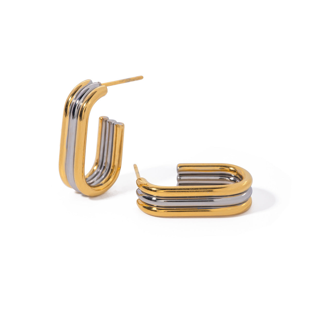 Duo Curve Hoop Earrings