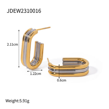 Duo Curve Hoop Earrings