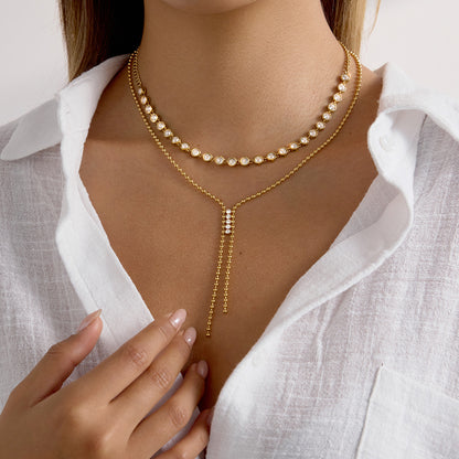 Celeste Beaded Tassel Necklace