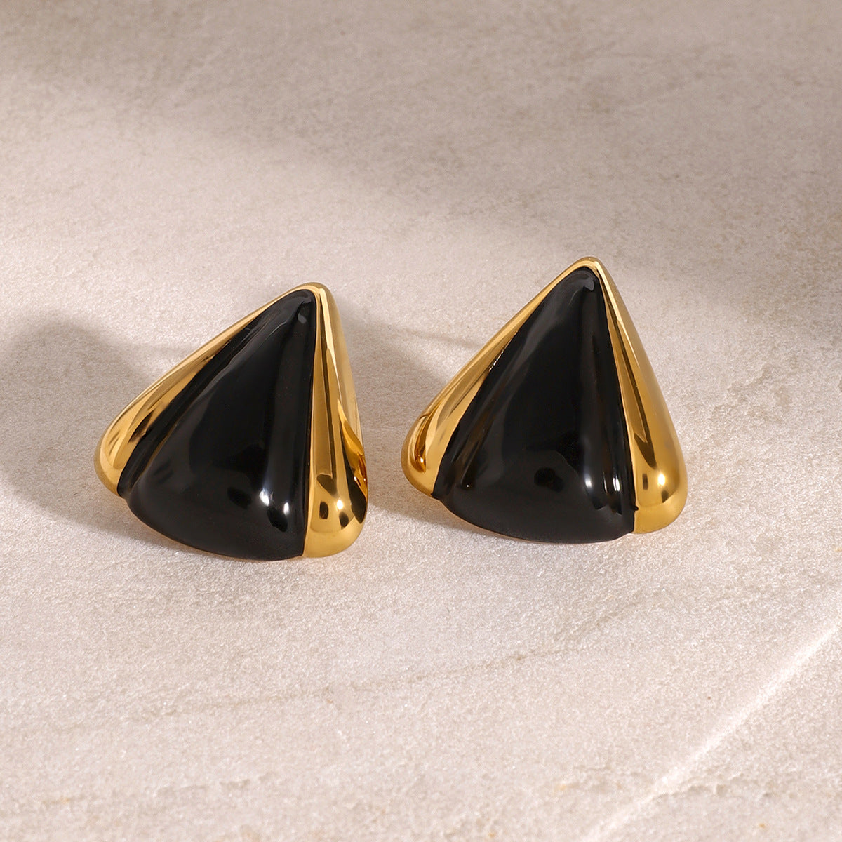 Noir Luxe Geometric Stud Earrings