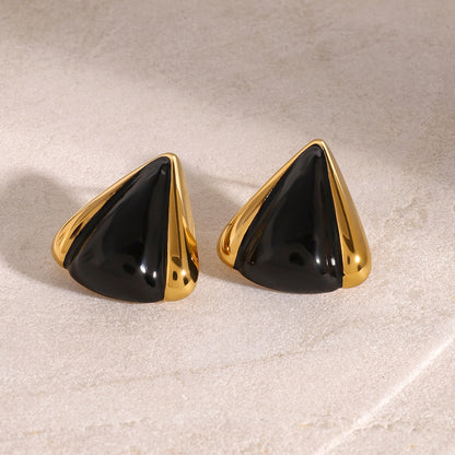 Noir Luxe Geometric Stud Earrings