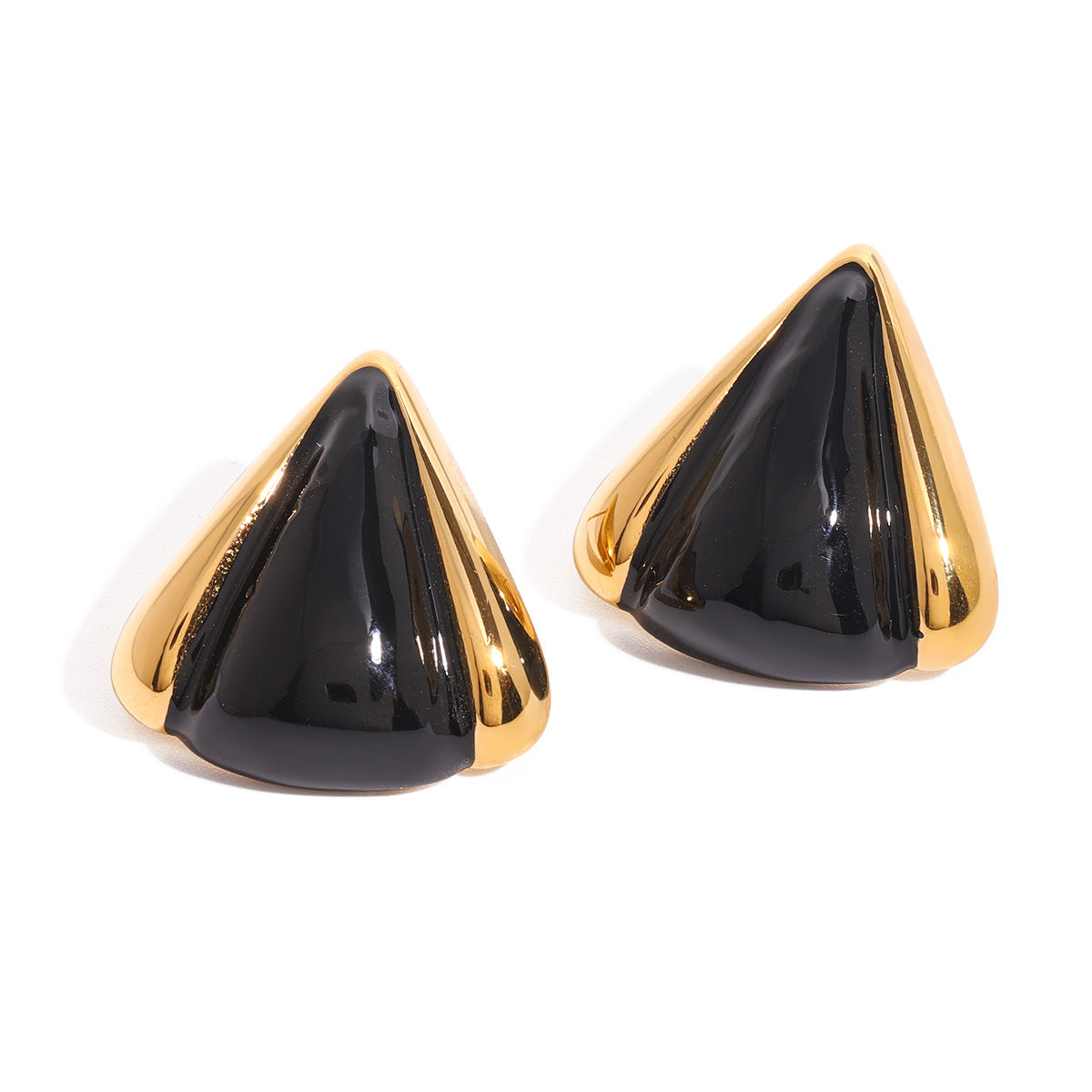 Noir Luxe Geometric Stud Earrings