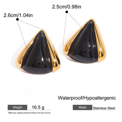 Noir Luxe Geometric Stud Earrings