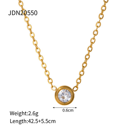 Gold-Tone Solitaire Pendant Necklace