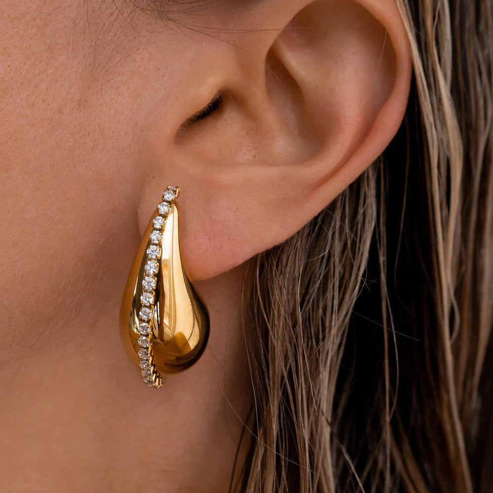 Luxe Water Drop Stud Earrings