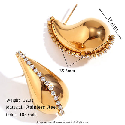 Luxe Water Drop Stud Earrings