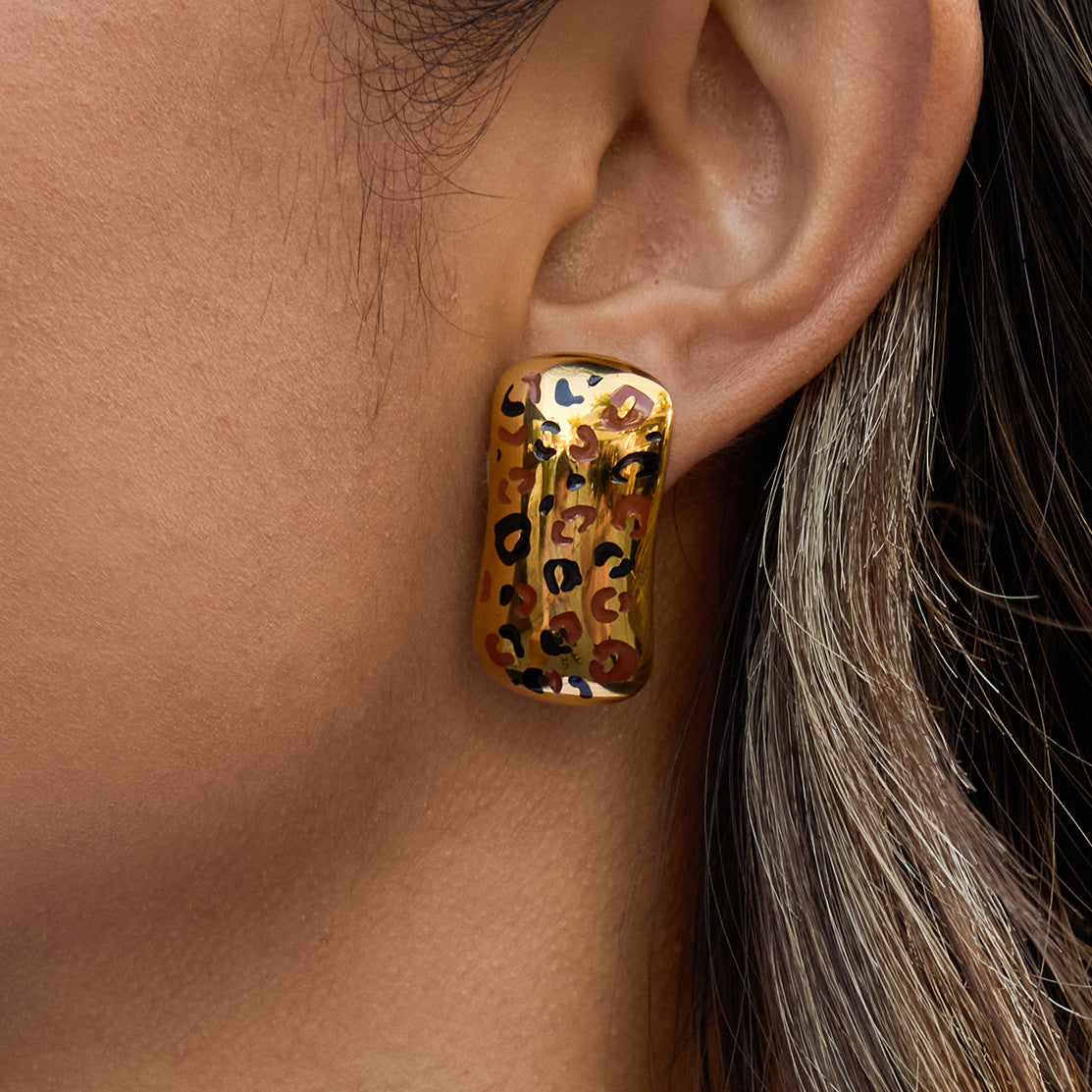 Sculpted Leopard Earrings