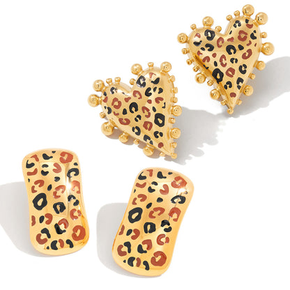 Sculpted Leopard Earrings