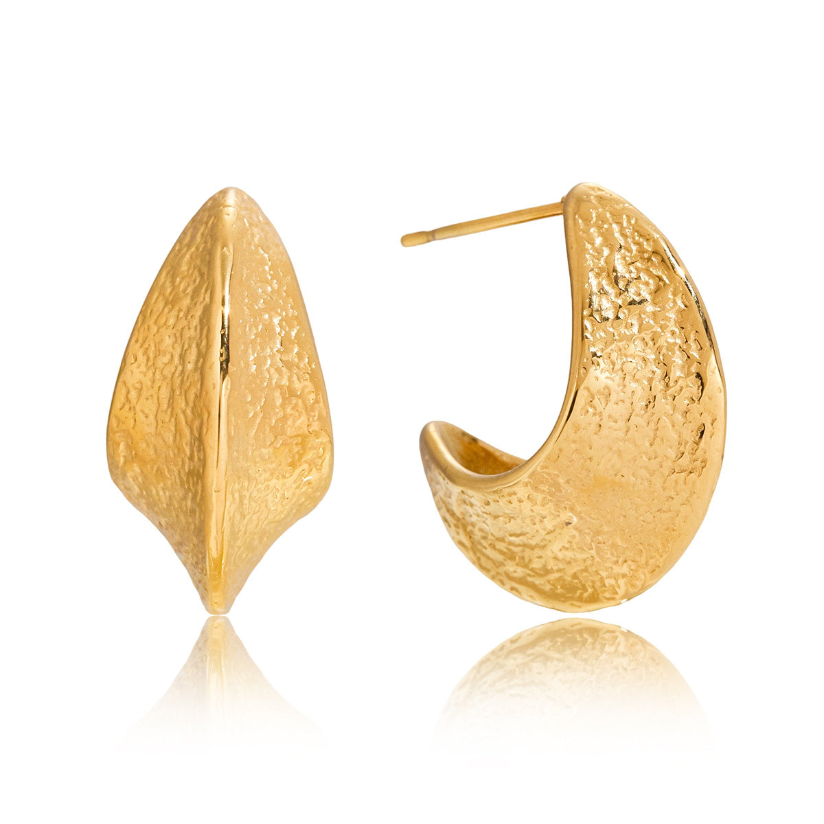 Gold Textured Hoop Earrings