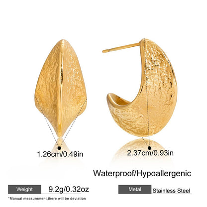 Gold Textured Hoop Earrings