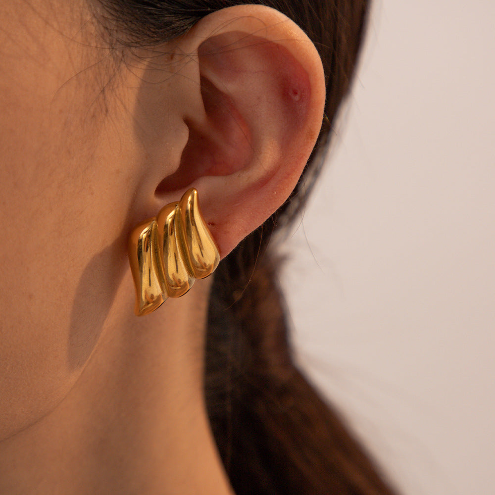 Gold Wing Statement Earrings